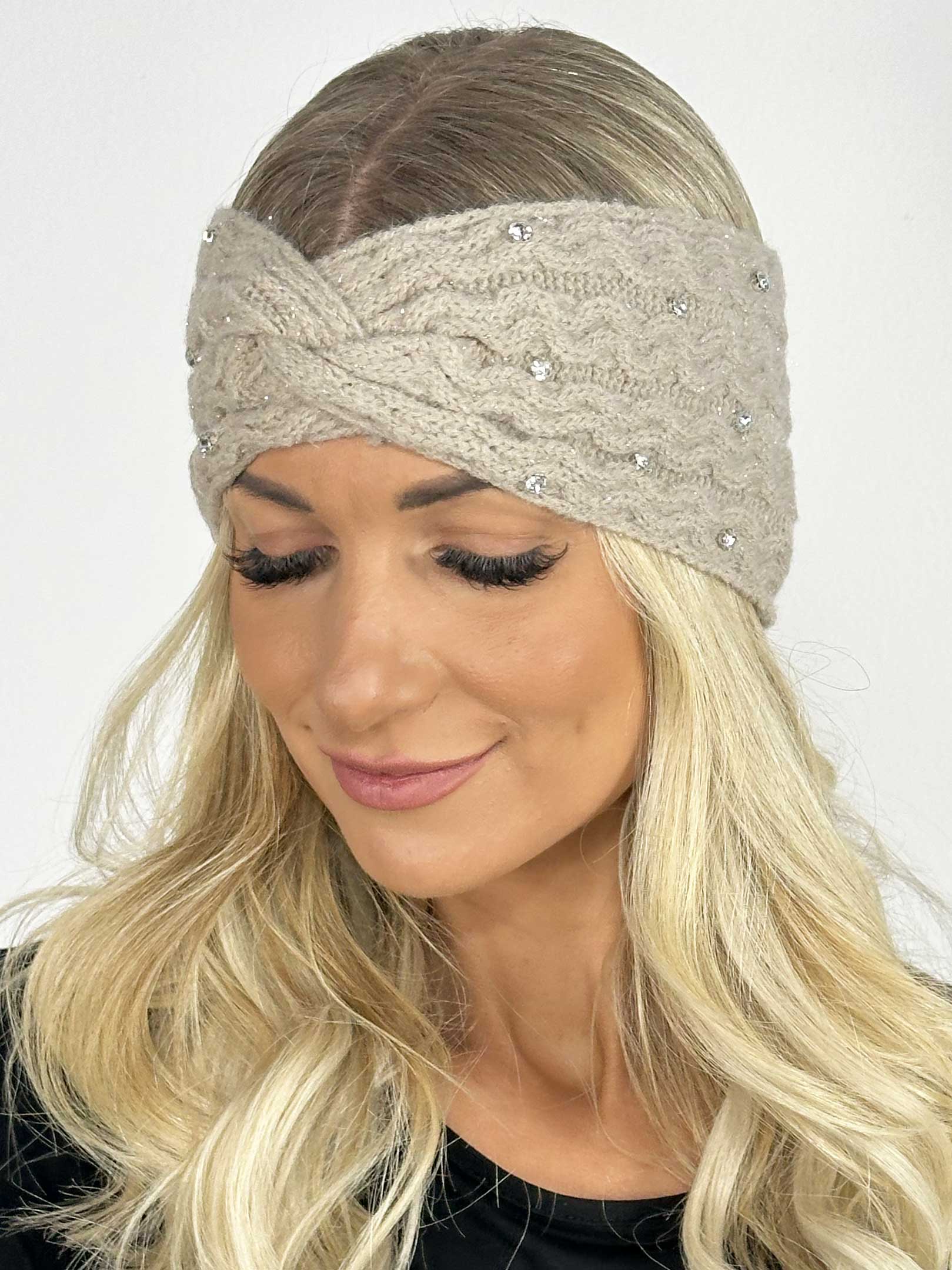 Daisy - Pannband med glittertrådar och fuskpäls